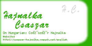 hajnalka csaszar business card